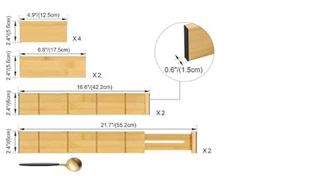 Utoplike Bamboo Drawer Dividers With Inserts Pcs Adjustable Kitchen