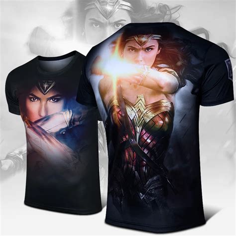 2017 Sexy Wonder Woman Costume Printed T Shirt Mens Summer Superman