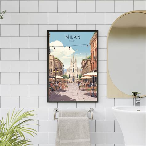 Milan Poster Travel Poster Italy Milan Duomo - Etsy