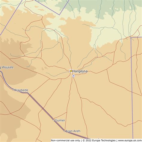 Map Of Hargeysa Somalia Global 1000 Atlas