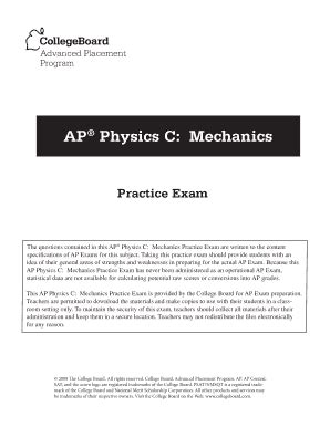 Ap Physics C Mechanics Multiple Choice Pdf Airslate Signnow