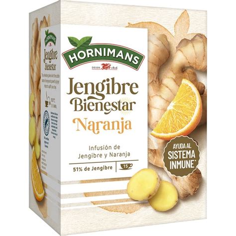 Bienestar infusión de jengibre y naranja estuche 15 bolsitas