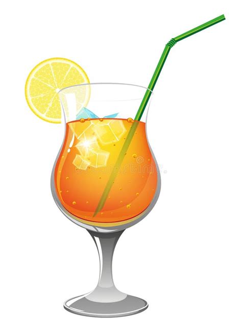 Cocktail Fruit Ice And A Splash Hand Drawn Watercolor Illustration