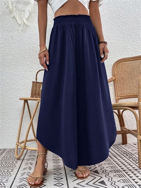 Paper Bag Waist Wide Leg Pants Shein Usa