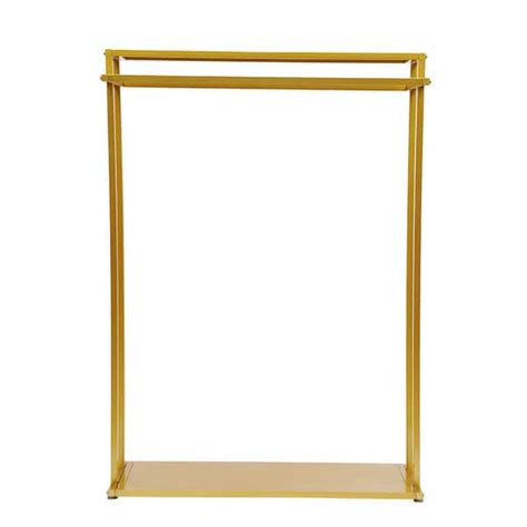 YIYIBYUS Heavy Duty Gold Iron Floor Standing Clothes Rack With 2