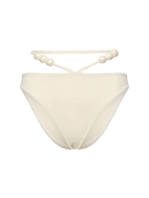 Jersey Bikini Bottoms W Beads Magda Butrym Women Luisaviaroma