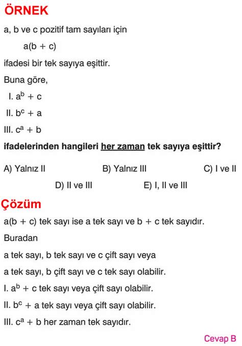 Temel Kavramlar Soruları Çözümleri Örnek 12