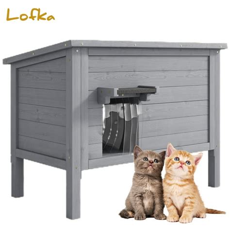 Lofka Outdoor Feral Cat House for Outdoor Cats with Insulated All-Round ...