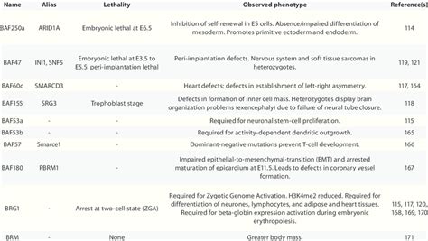 Roles Of Mswi Snf Complex Components In Mammalian Development