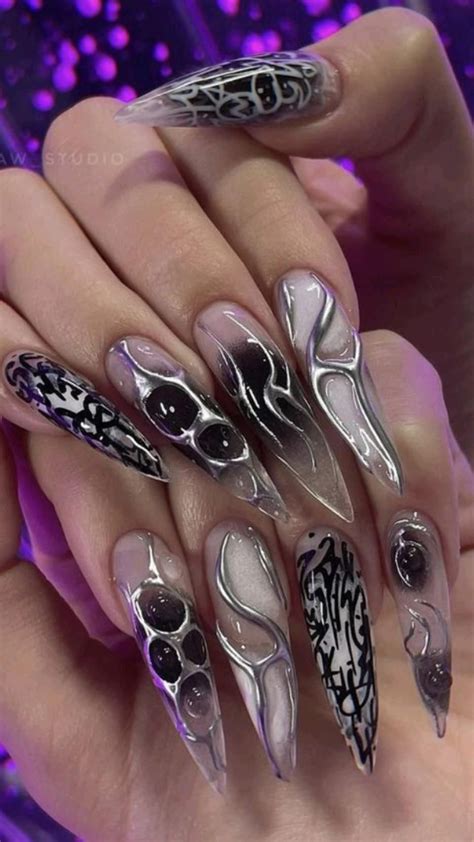 Best Black Stiletto Nails Designs For Your Halloween Artofit