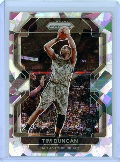 2021 22 Panini Prizm Tim Duncan Silver Cracked Ice Prizm 268 Spurs EBay