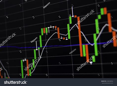 Daytrading On Stock Market Candlestick Chart Stock Photo 228638056 ...