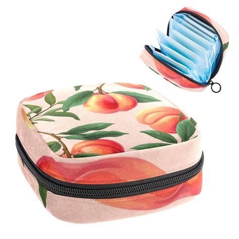 Ownta Peach Pattern Premium Storage Bag Period Purse Pencil Pouch