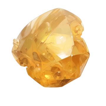 Citrine Jewel Gemstone In Realistic Style Colorful Png Illustration