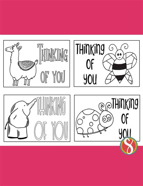 28 Free Thinking Of You Cards To Color Stevie Doodles Free Coloring