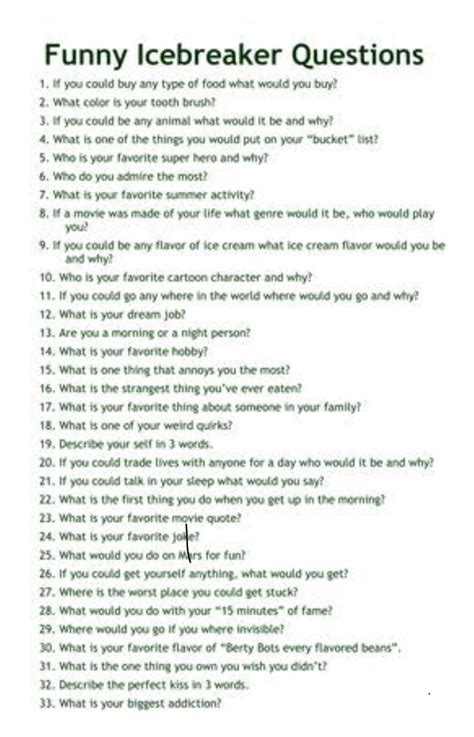 Pin By Jeff T On Dates Funny Ice Breakers Funny Icebreaker Questions