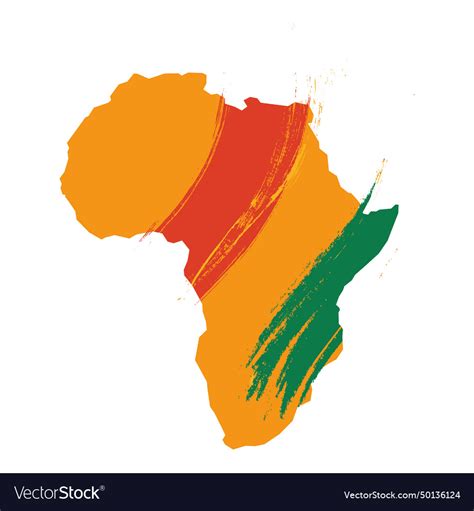 Colored Map Of Africa Continent Royalty Free Vector Image