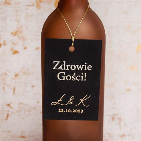 Zawieszki Na Alkohol Ze Z Otym Wyko Czeniem Black Envelope Gold