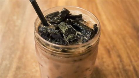 Ice Milk Cincau Is A Traditional Cold Beverage From Indonesia Or Iced