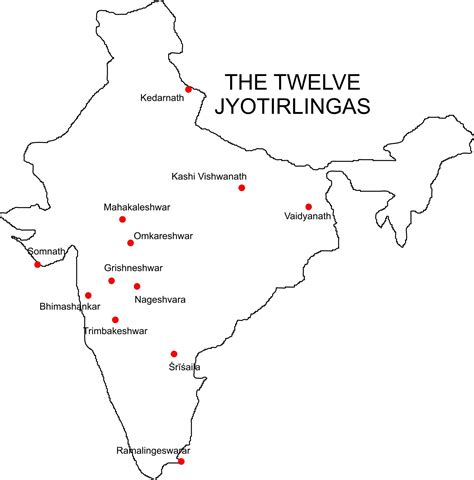 Dwadash Jyotirlinga Map