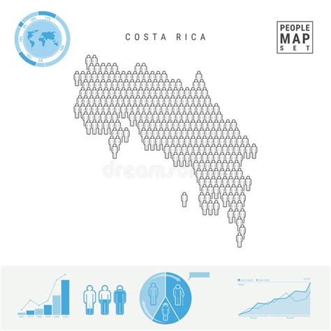 Ejemplo Estilizado Del Vector Del Mapa De Costa Rica Ilustración del