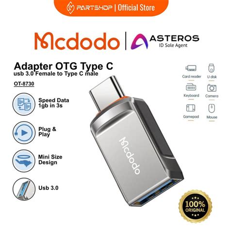 Jual Mcdodo Otg Adapter Usb A To Type C Data Transmission Ot