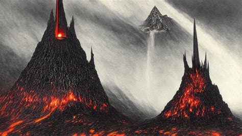 Mordor Flaming Eye Of Sauron Above The Tower Of Darad Stable