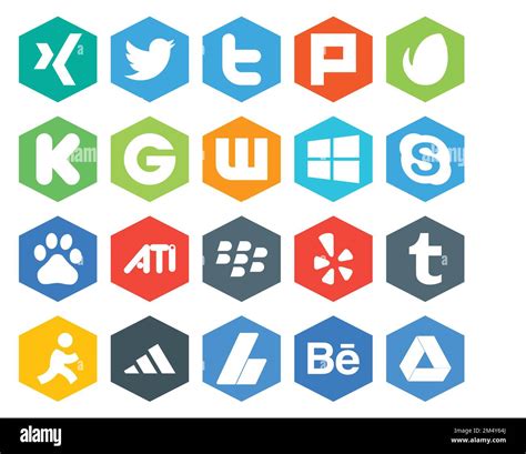 20 Social Media Icon Pack Including Adidas Tumblr Windows Yelp Ati