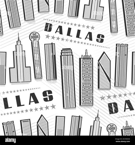 Vector Dallas Seamless Pattern Square Repeat Background With