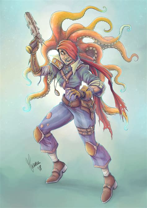 Artstation Pirate Octopus Girl