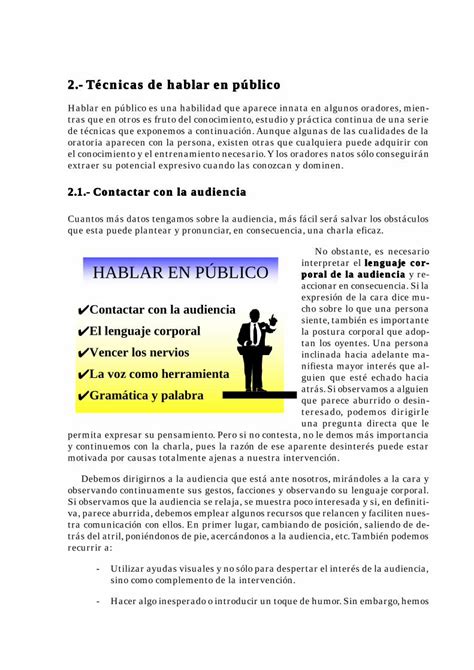 PDF 2 Técnicas de hablar en público ice upm esAunque algunas de