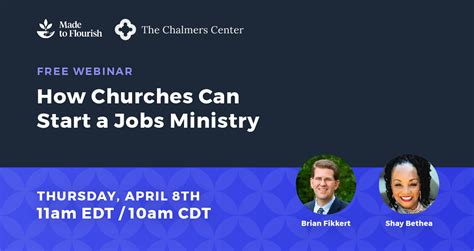 Webinar Replay How Churches Can Start A Jobs Ministry The Chalmers