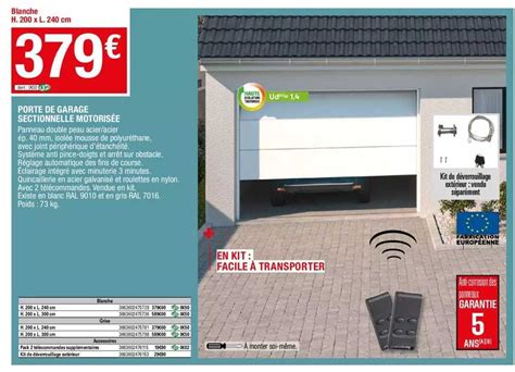 Promo Porte De Garage Sectionnelle Motoris E Chez Brico D P T