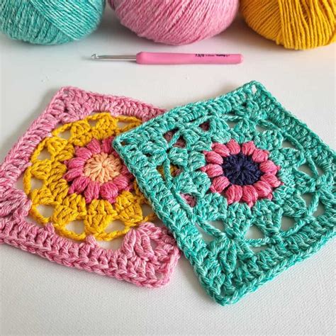 Beautiful Free Flower Square Crochet Pattern Tutorial Annie Design