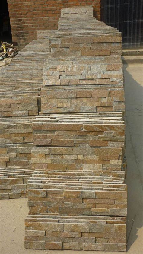 Culture Stone Decoration Stones Rusty Yellow Quartzite Culture Stone