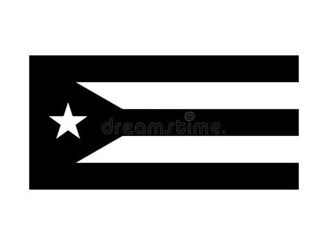 Cuba Flag Black And White Country National Emblem Banner Stock Vector