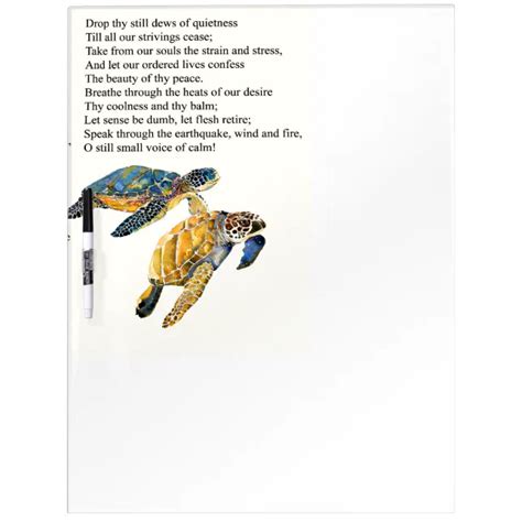 Sea Turtles Peace Prayer Poem Dry Erase Board Zazzle