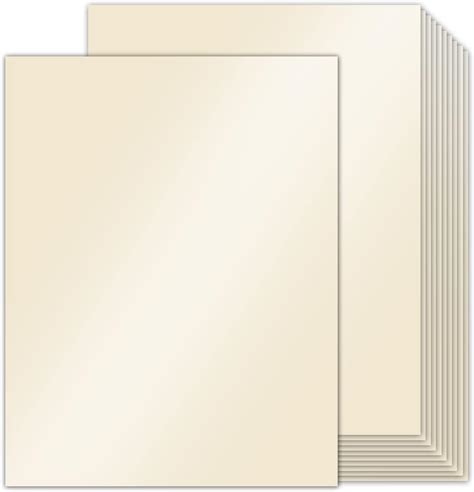 100 Sheets Cream Shimmer Cardstock 8 5 X 11 Metallic Paper Goefun 80lb Card Stock Printer Paper