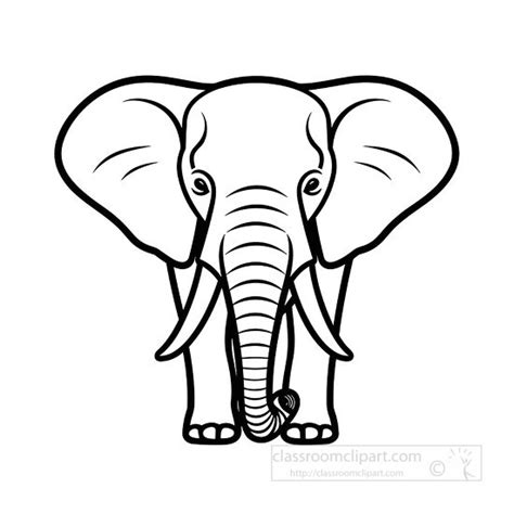 Animal Outline Clipart-elephant front view black outline clip art