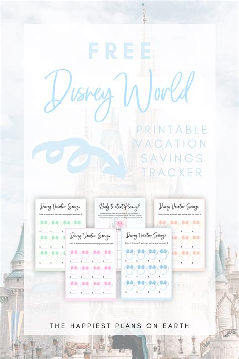 Disney World Free Printable Vacation Savings Tracker Freebie Template