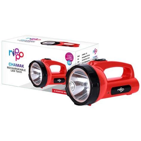 Buy Nippo Chamak Rechargeable Led Torch Polycarbonate Portable