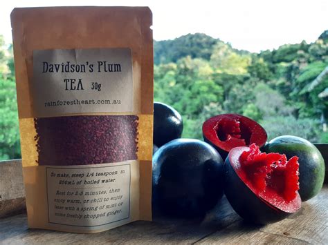 100 Pure Davidsons Plum Tea Granules Rainforest Heart Australian