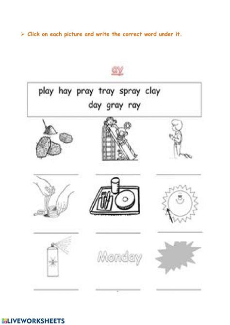 Liveworksheets Ay Sound Worksheet Live Worksheets