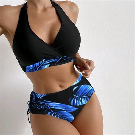 Tejiojio Summmer Savings Women S Sexy High Breast Contrast Solid Bikini