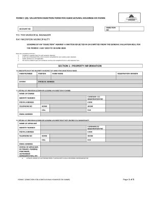 Fillable Online Form C Agricultural Holdings Or Farms Fax Email Print