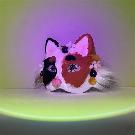 Therian Calico Cat Mask Etsy