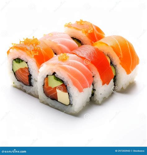 Stunning Sushi Art Vibrant Colors And Impeccable Detail Stock