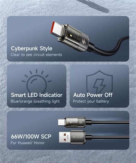 Mcdodo 6A USB To Type C Fast Charging Cable SuperVOOC SCP AFC For