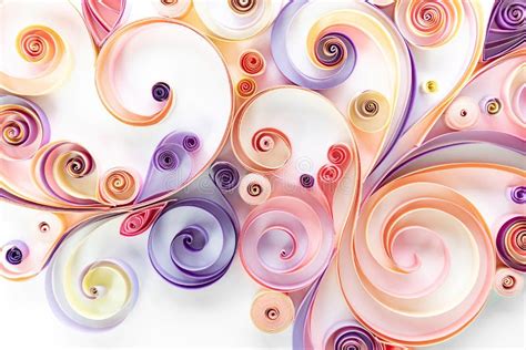 Quilling Paper Art Background Abstract Pattern Of Curls And Rolls Of