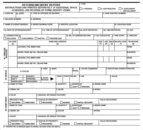 Printable Police Report Form Printable Forms Free Online